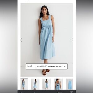 NWT Madewell Cutout-Back Empire Dress